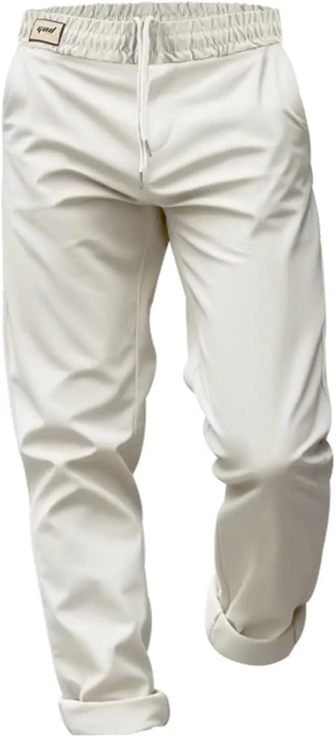 Chino Pants Men Slim Fit Drawstring Waist Dress Pants with Pockets Lightweight Straight Leg Business Casual Pants