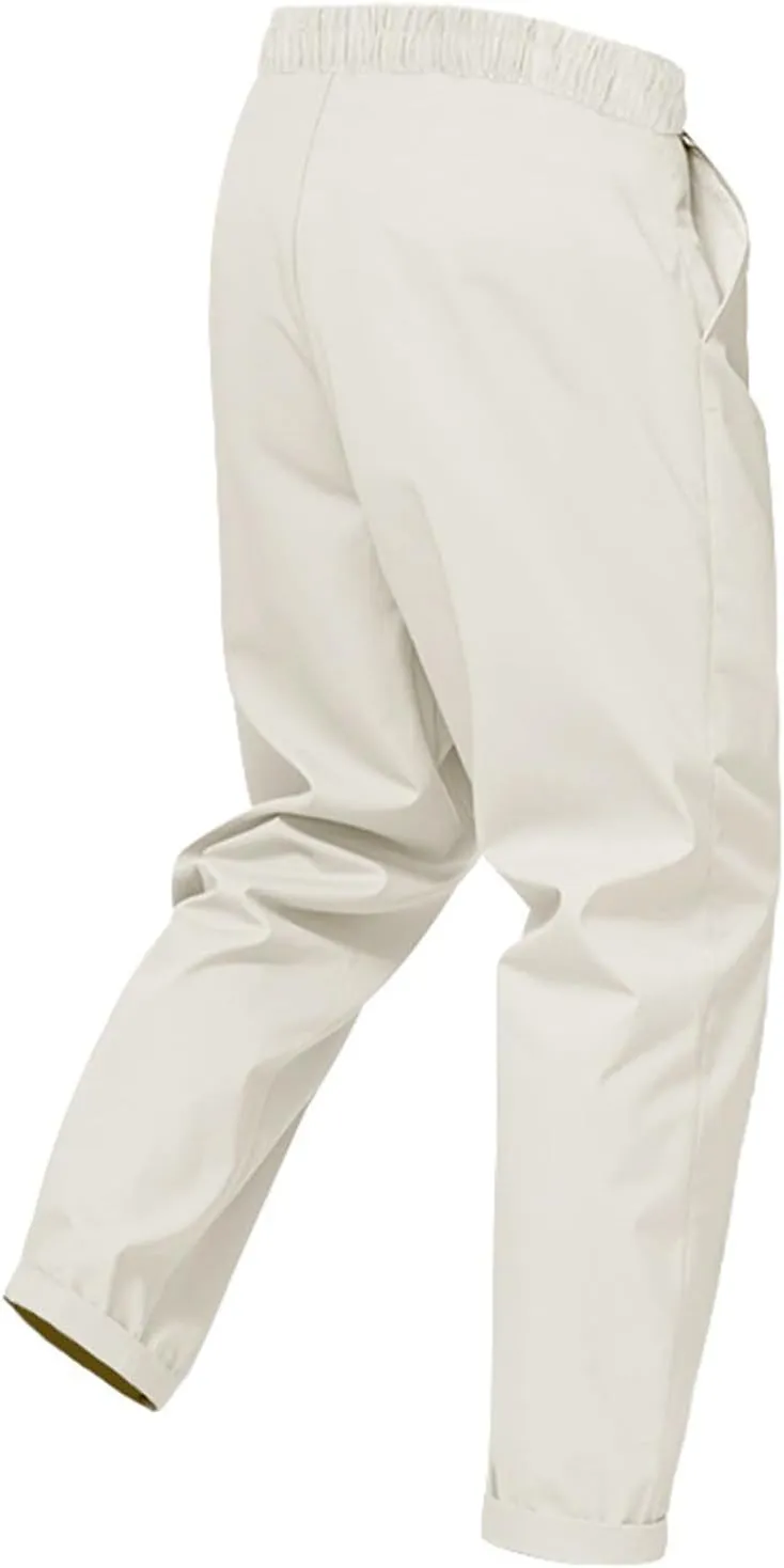 Chino Pants Men Slim Fit Drawstring Waist Dress Pants with Pockets Lightweight Straight Leg Business Casual Pants