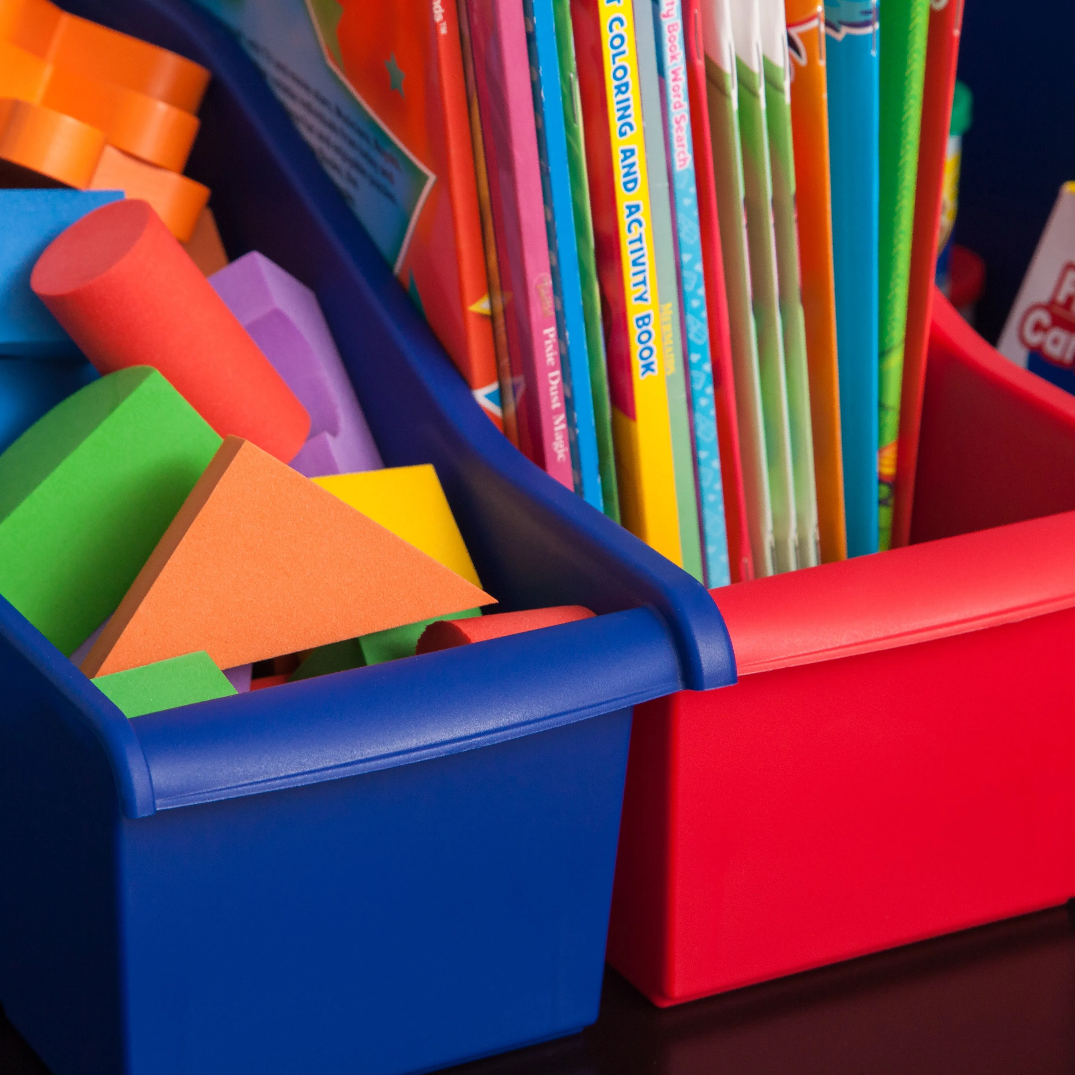 Connecting Book Bin, Red or Blue