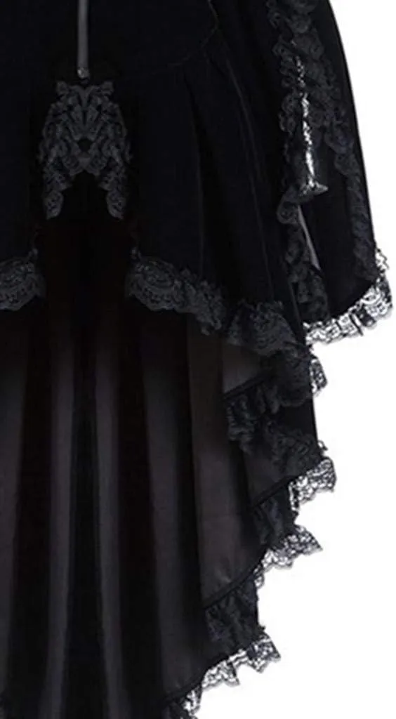cooki Medieval Dress for Women Plus Size Blazer Jackets Gothic Dress Coat High Low Lace Bandage Long Trench Coats Outwears