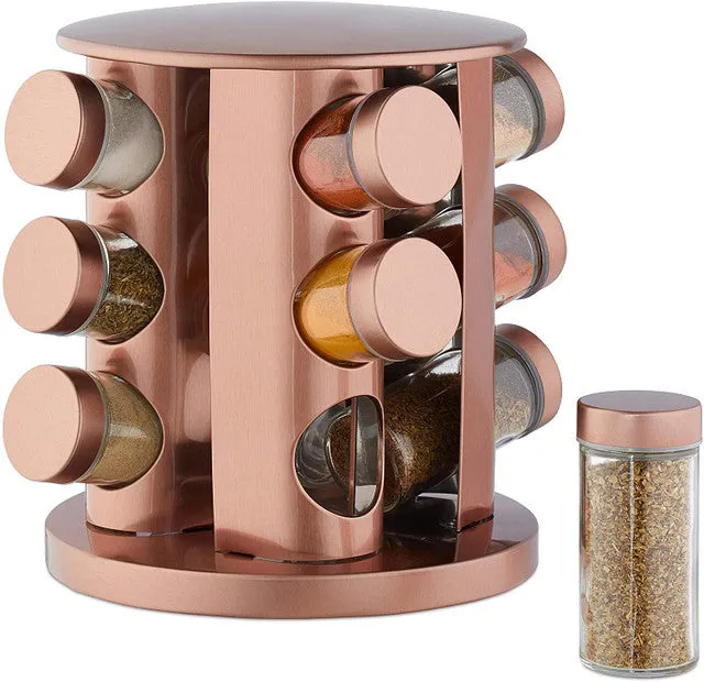 Copper Spice Carousel With 12 Jars Csr-013