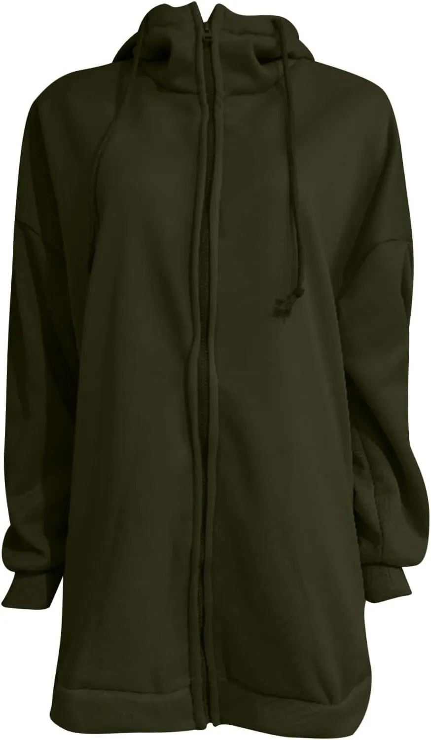 COTECRAM Women's Zip Up Hoodies Oversized Long Sleeve Fall Hooded Sweatshirts Casual Long Fleece Jacket Coats with Pockets