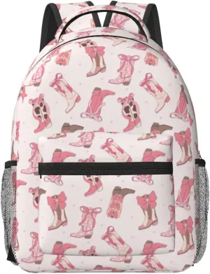 Cowboy Boots Backpack For Women Men Preppy Lightweight Backpack Laptop Travel Sports Bag Casual Daypack Backpack Adjustable Shoulder Straps With Multiple Pockets