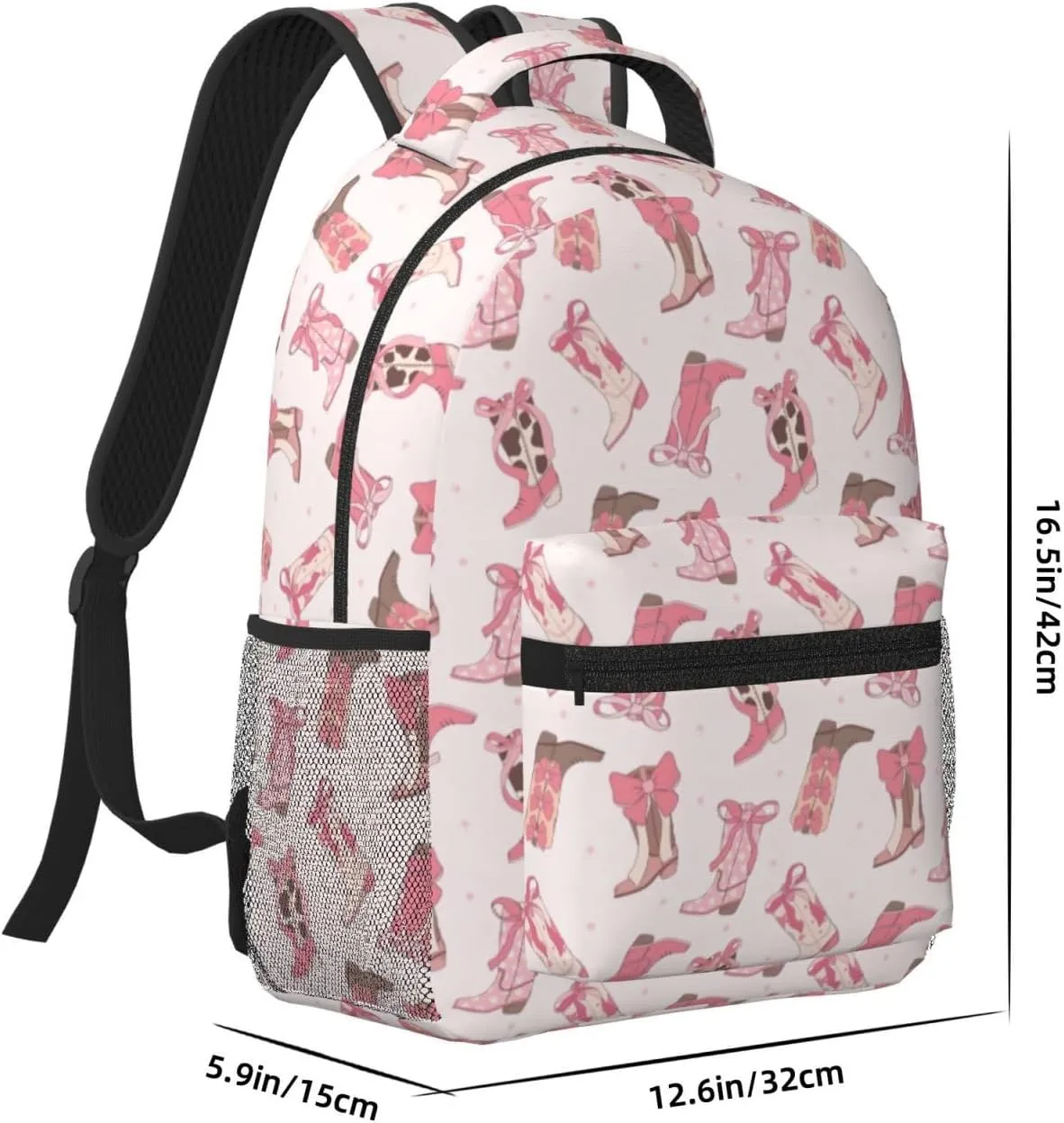 Cowboy Boots Backpack For Women Men Preppy Lightweight Backpack Laptop Travel Sports Bag Casual Daypack Backpack Adjustable Shoulder Straps With Multiple Pockets
