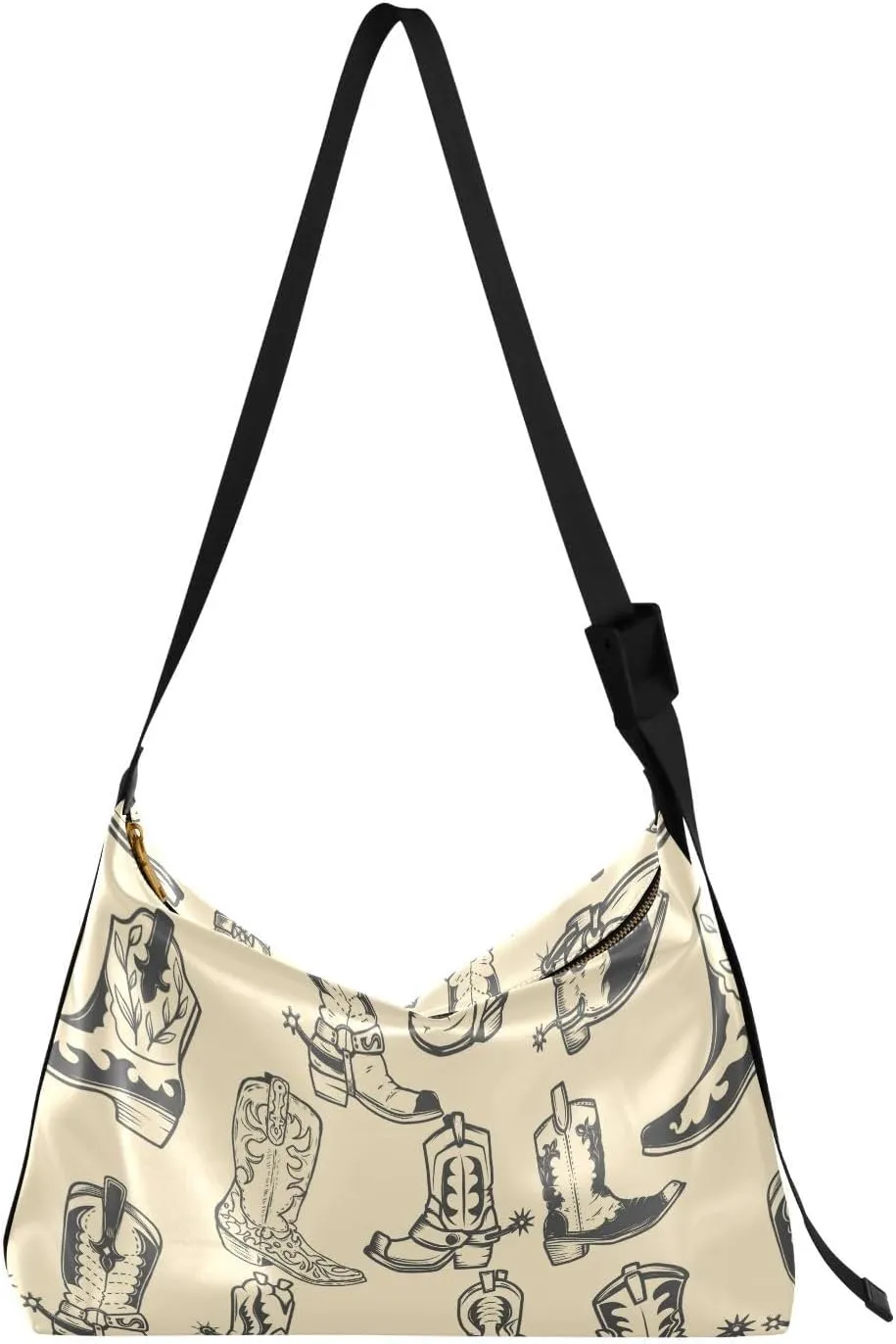 Cowboy Boots Hobo Crossbody Bags for Women Leather Large Shoulder Bag Cross Body Western Trendy Womens Tote Bags Handbag for Travel Shopping