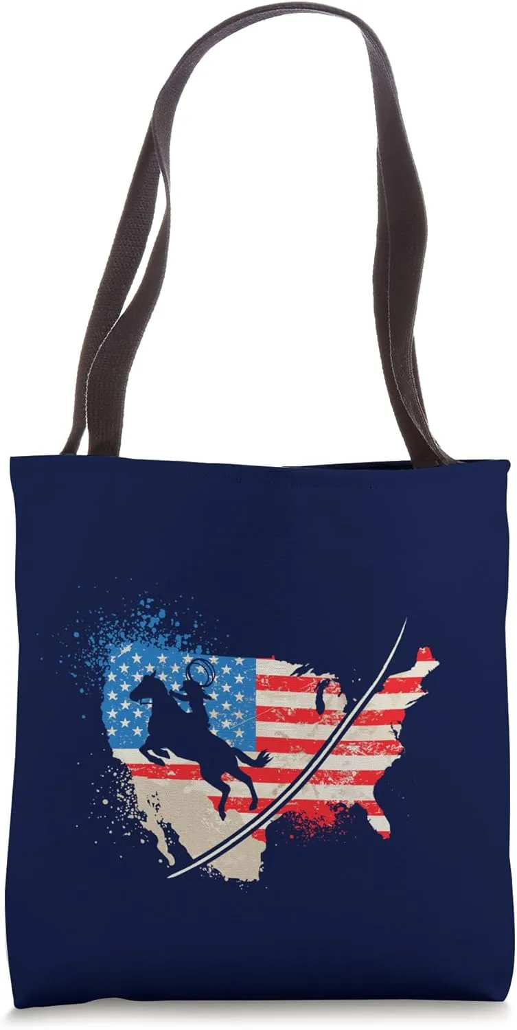 Cowboy Boots Western Rodeo Country Saddle Horse Riding Tote Bag