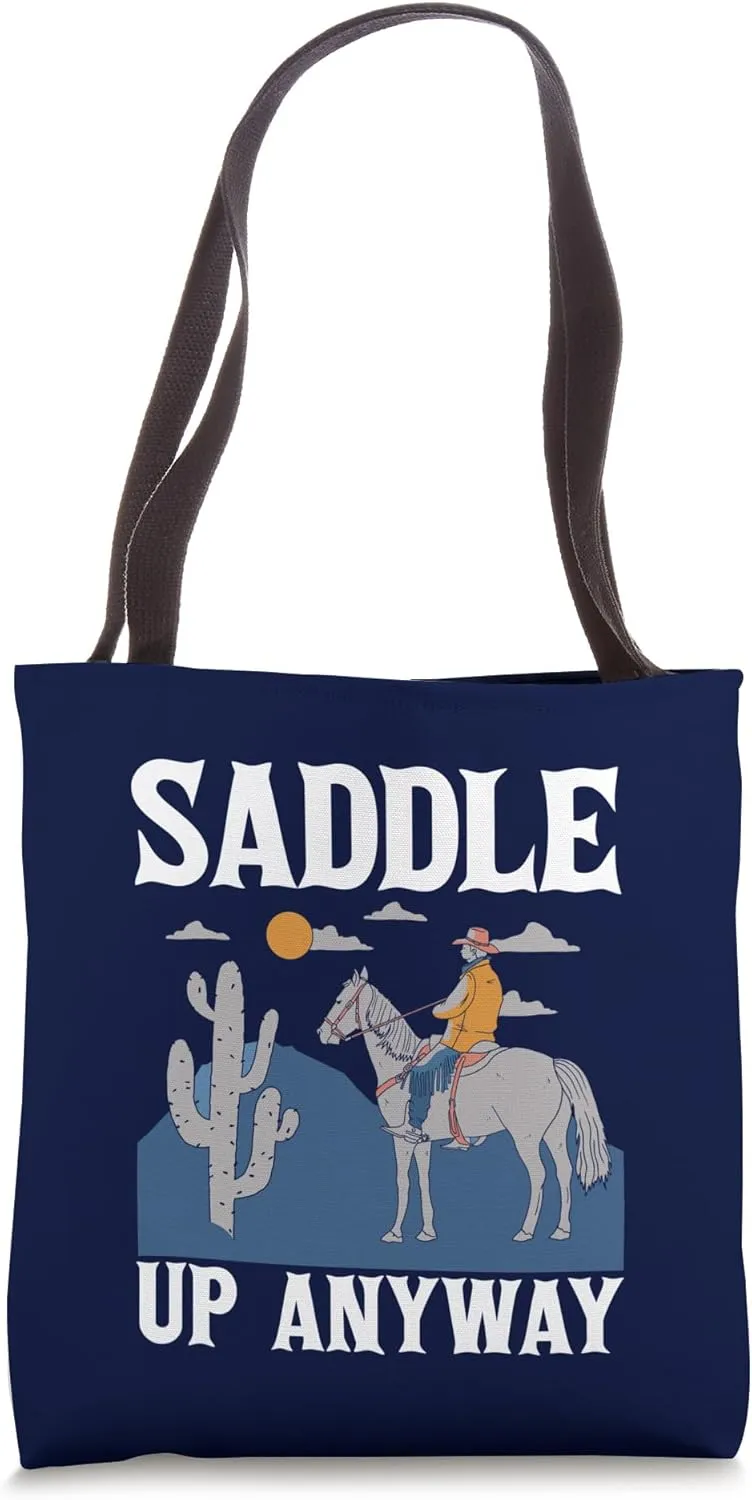 Cowboy Boots Western Rodeo Country Saddle Horse Riding Tote Bag