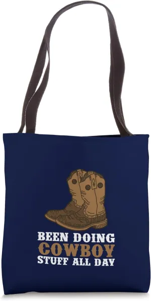 Cowboy Boots Western Rodeo Country Saddle Horse Riding Tote Bag