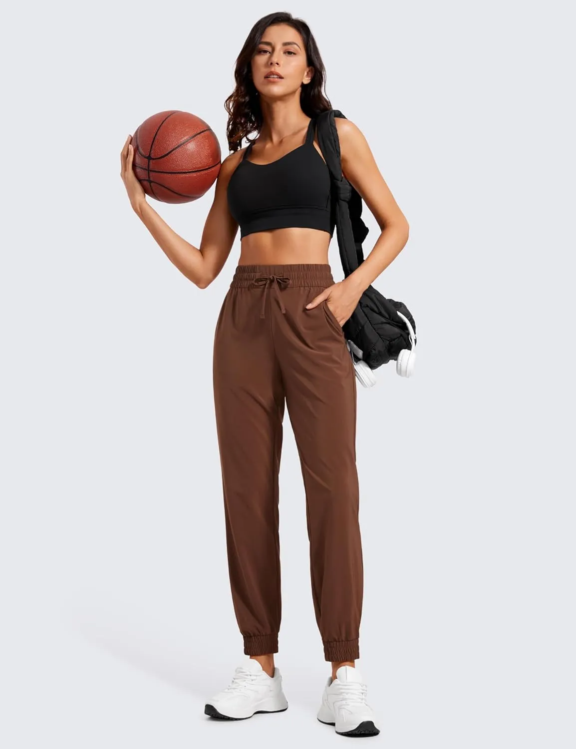 CRZ YOGA Lightweight Joggers for Women Workout Athletic Casual Lounge Travel Pants with Pockets Summer