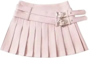 Cute Core Skirt Preppy Skirt with Belt Mini Skirt for Women Y2k Skirt Cutecore Cloth Pleated Mini Skirts