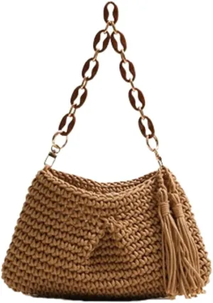 Cute Macrame Boho Beach Bag Women Hobo Shoulder Satchels Bags Summer Beach Purse Slouchy Travel Mini Tote Handbag 2025
