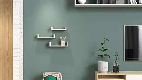 Decostyle Urus Floating Wall Shelf/Wall Display Rack- Set of 3 (Frosty White, Pack of 1)