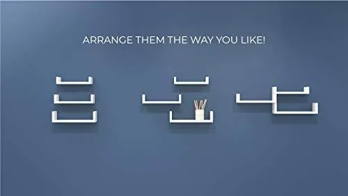 Decostyle Urus Floating Wall Shelf/Wall Display Rack- Set of 3 (Frosty White, Pack of 1)