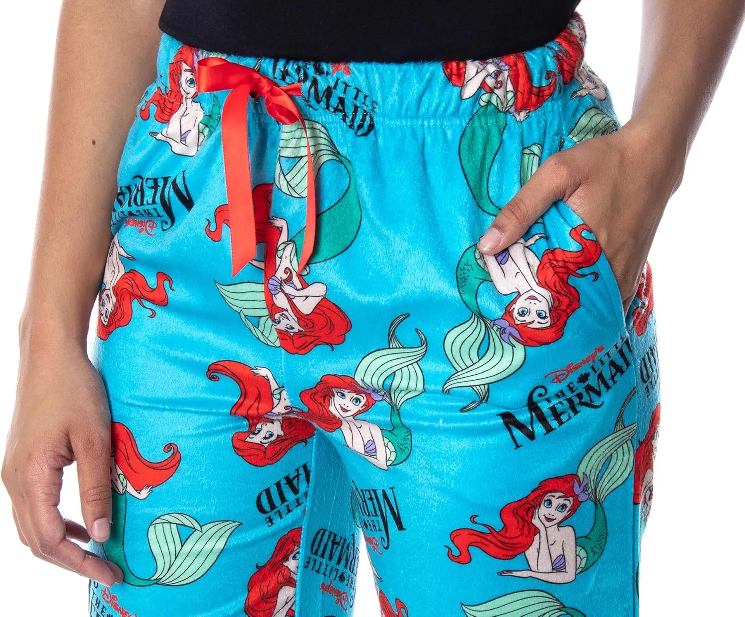 Disney Women's Little Mermaid Ariel Fleecy Soft Loungewear Sleep Pajama Pants
