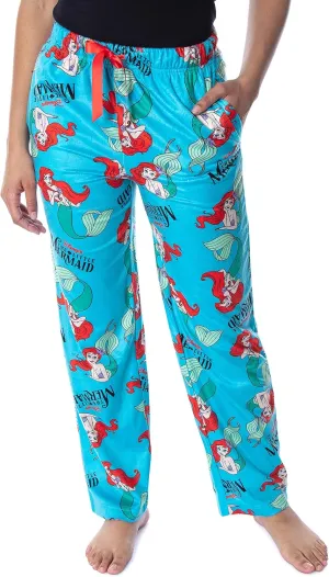 Disney Women's Little Mermaid Ariel Fleecy Soft Loungewear Sleep Pajama Pants