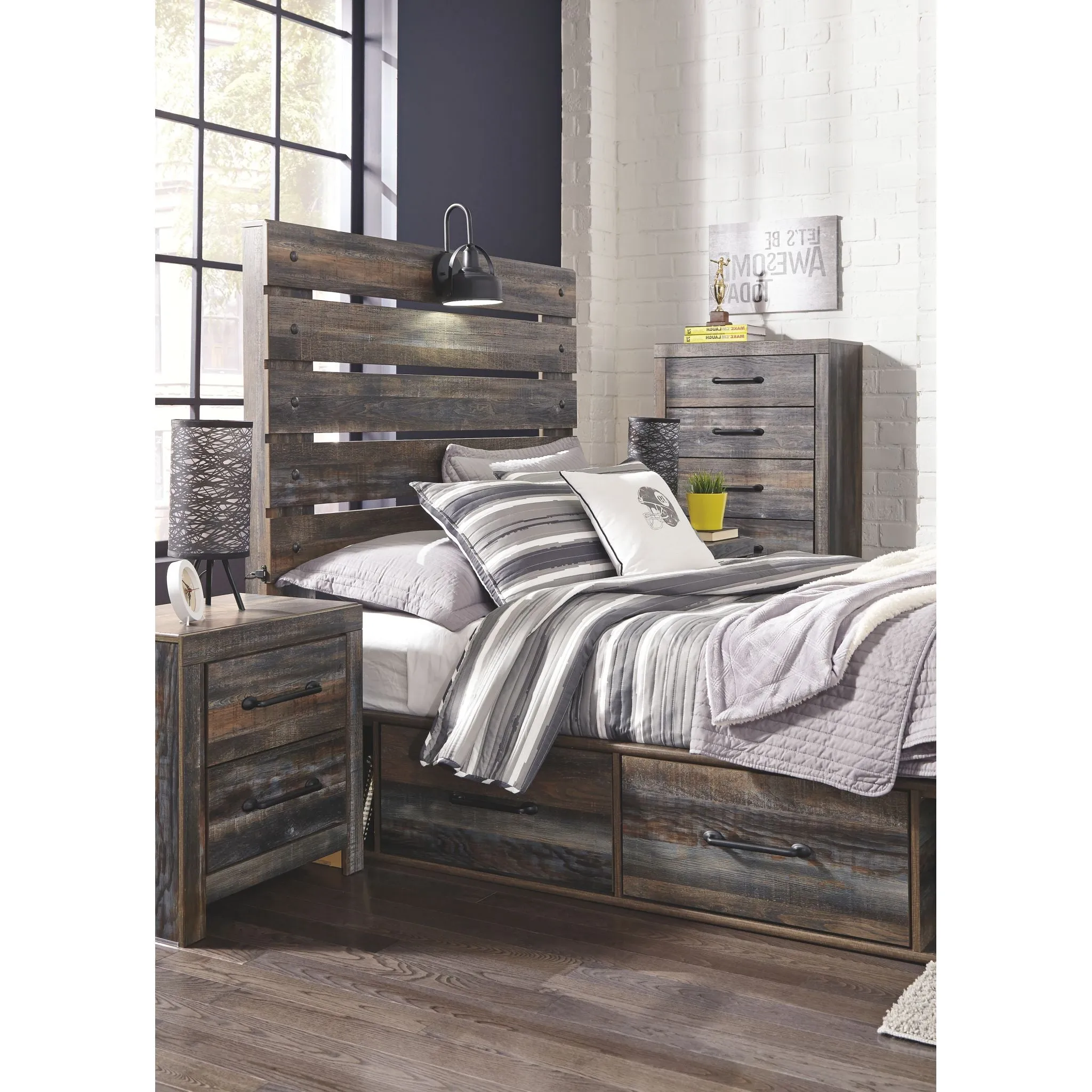 Drystan 5 Piece Panel Bed with 4 Drawer Storage Bedroom