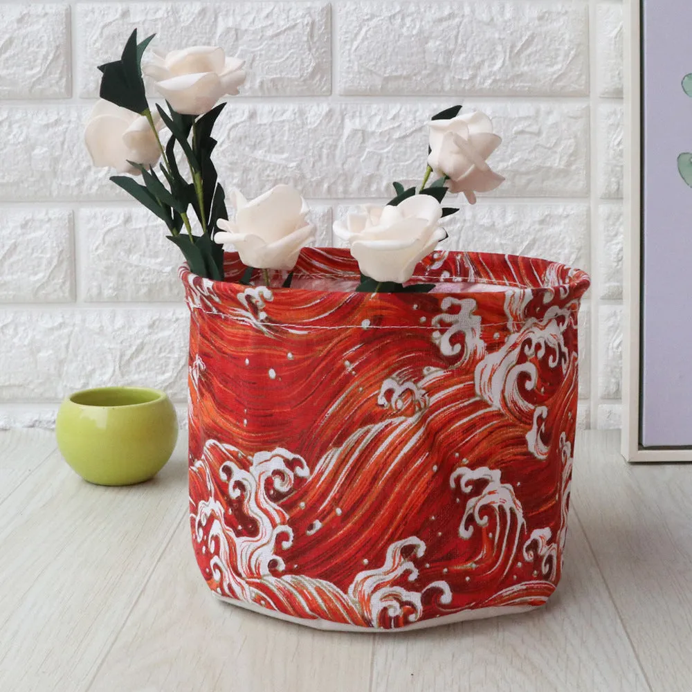 Fabric waterproof foldable storage basket