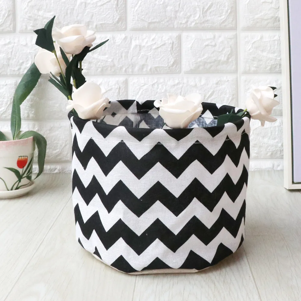 Fabric waterproof foldable storage basket