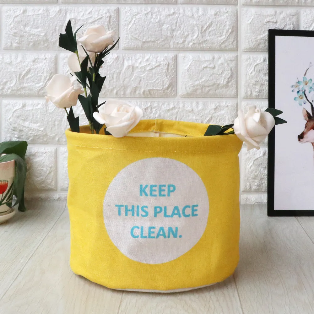 Fabric waterproof foldable storage basket
