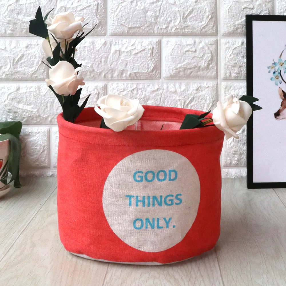 Fabric waterproof foldable storage basket