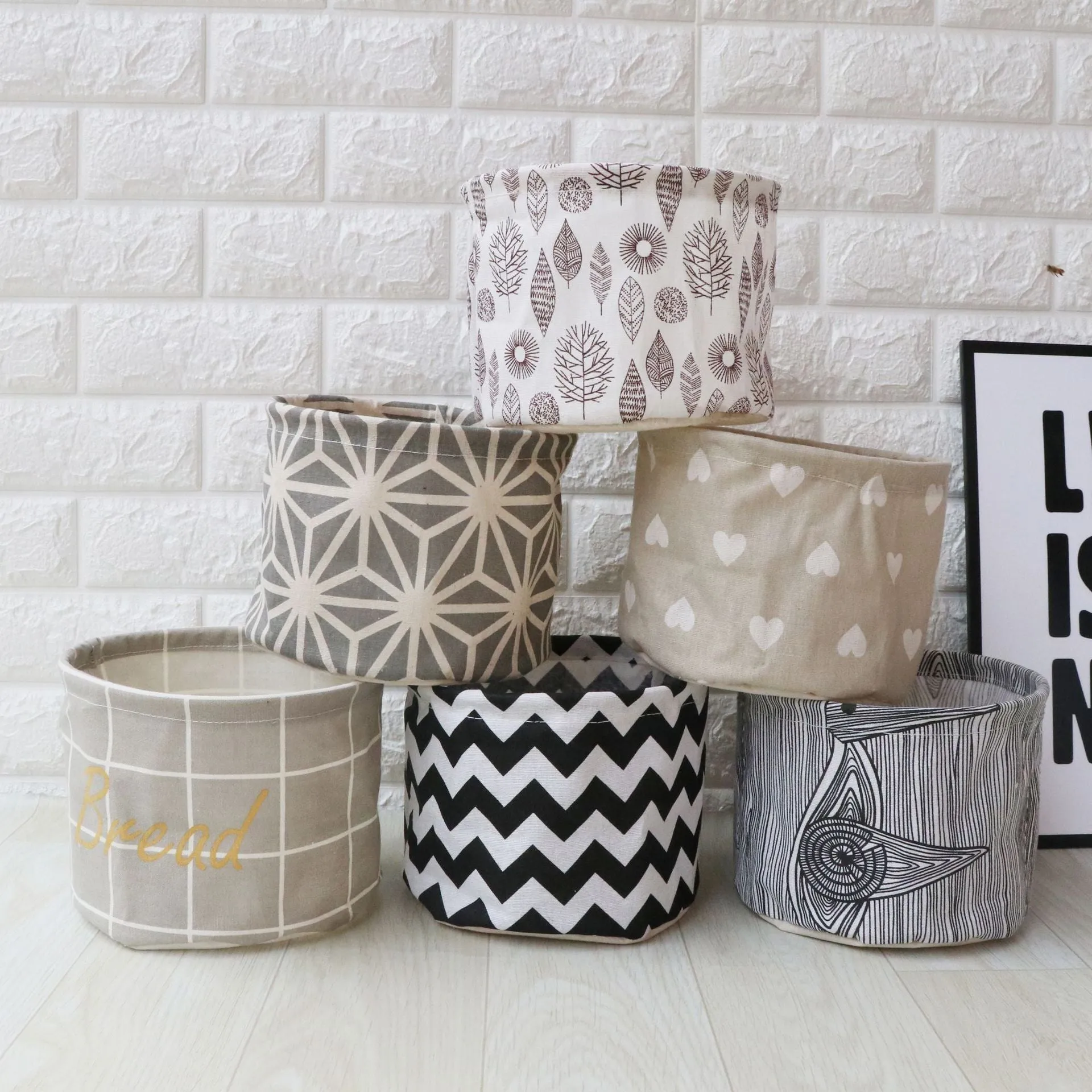 Fabric waterproof foldable storage basket