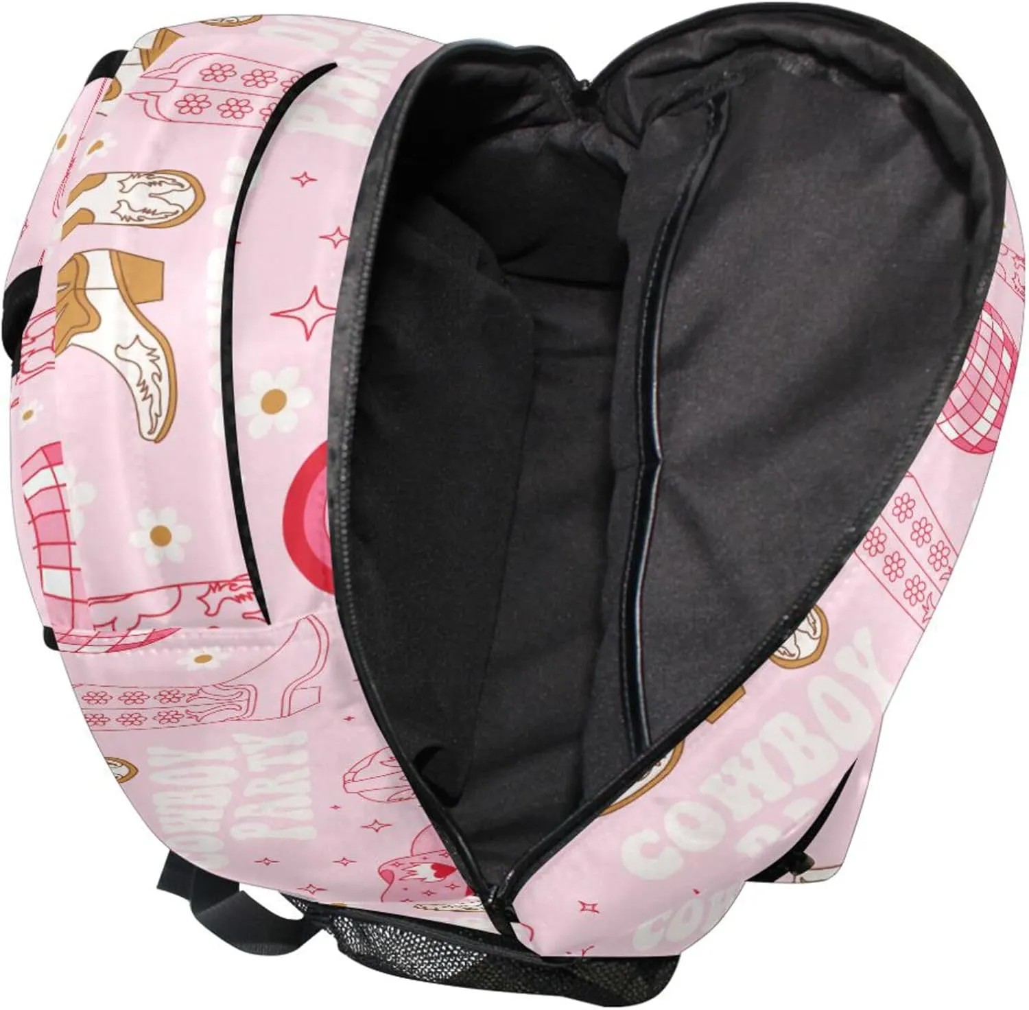 Fisyme Western Cowgirl Boots Pink Laptop Backpack Bag Bookbag Casual Travel Hiking Computer Notebook Daypacks