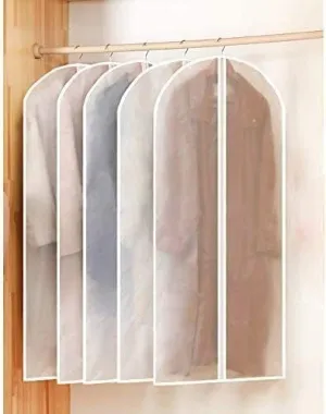 Five-Piece Storage Clear Dust Jacket, Plastic Dust Suit Bag, for Closet Storage and Travel
