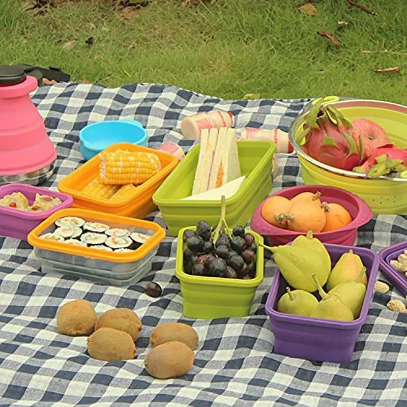 Folding Colorful Silicone Food Storage Container