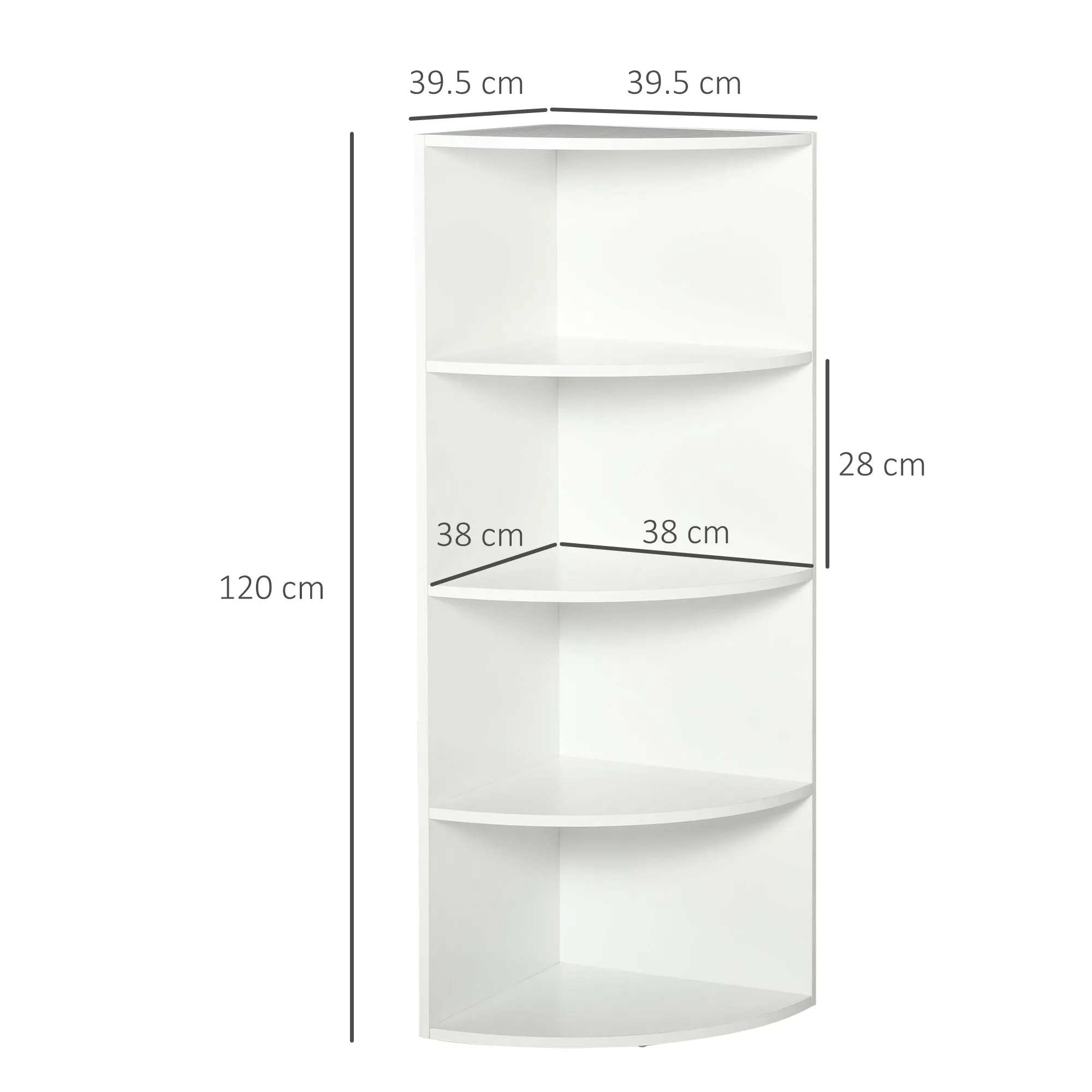Four-Tier Corner Storage Unit - White