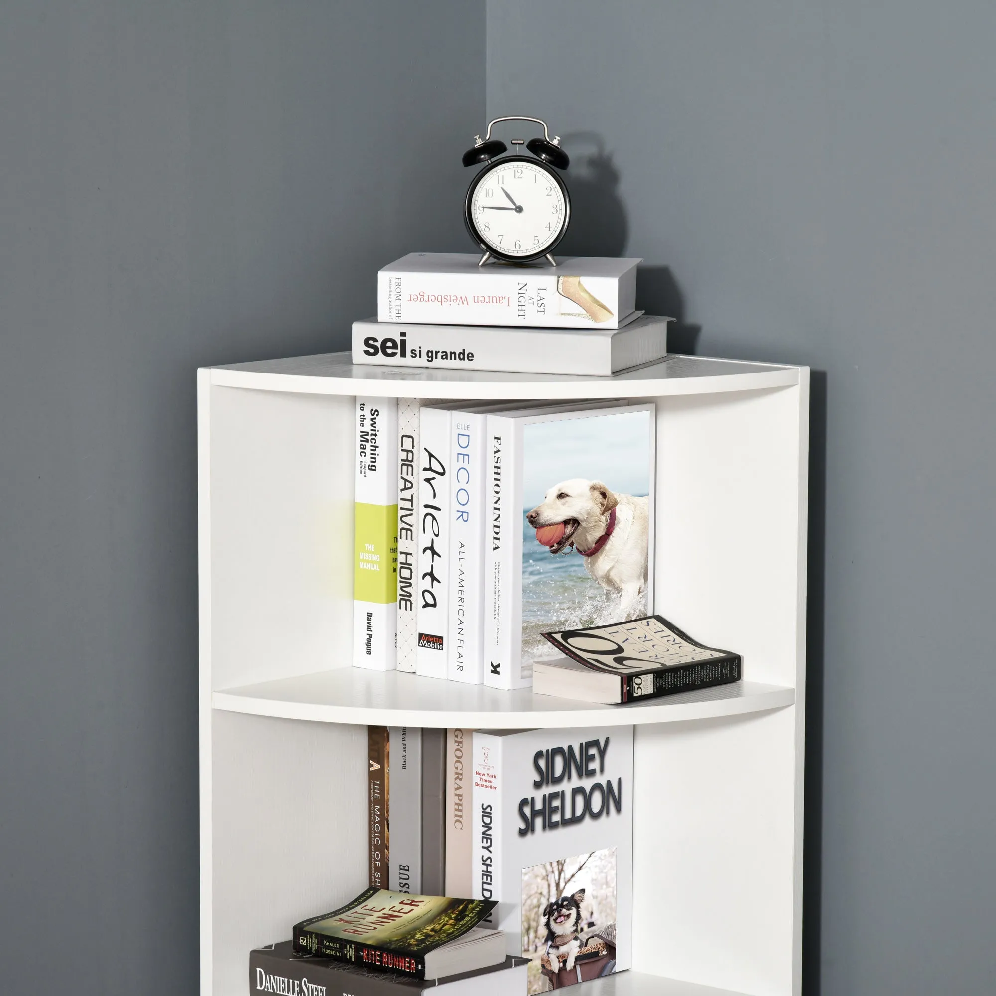 Four-Tier Corner Storage Unit - White