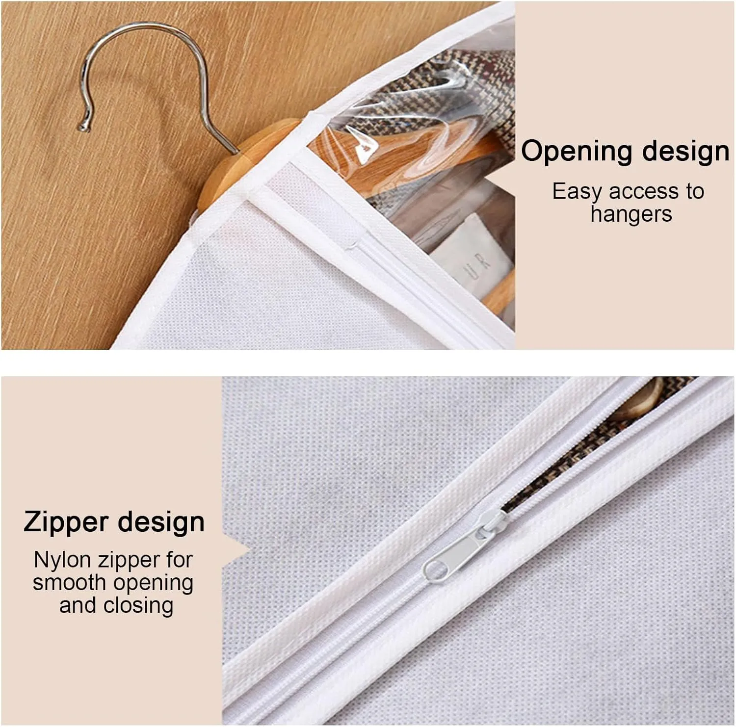 Garment Bags, Travel Garments Bag with Handles can be Used for Travel Storage, Suitable for Coats, Jackets, Sweaters(Black,60x160cm x63in)
