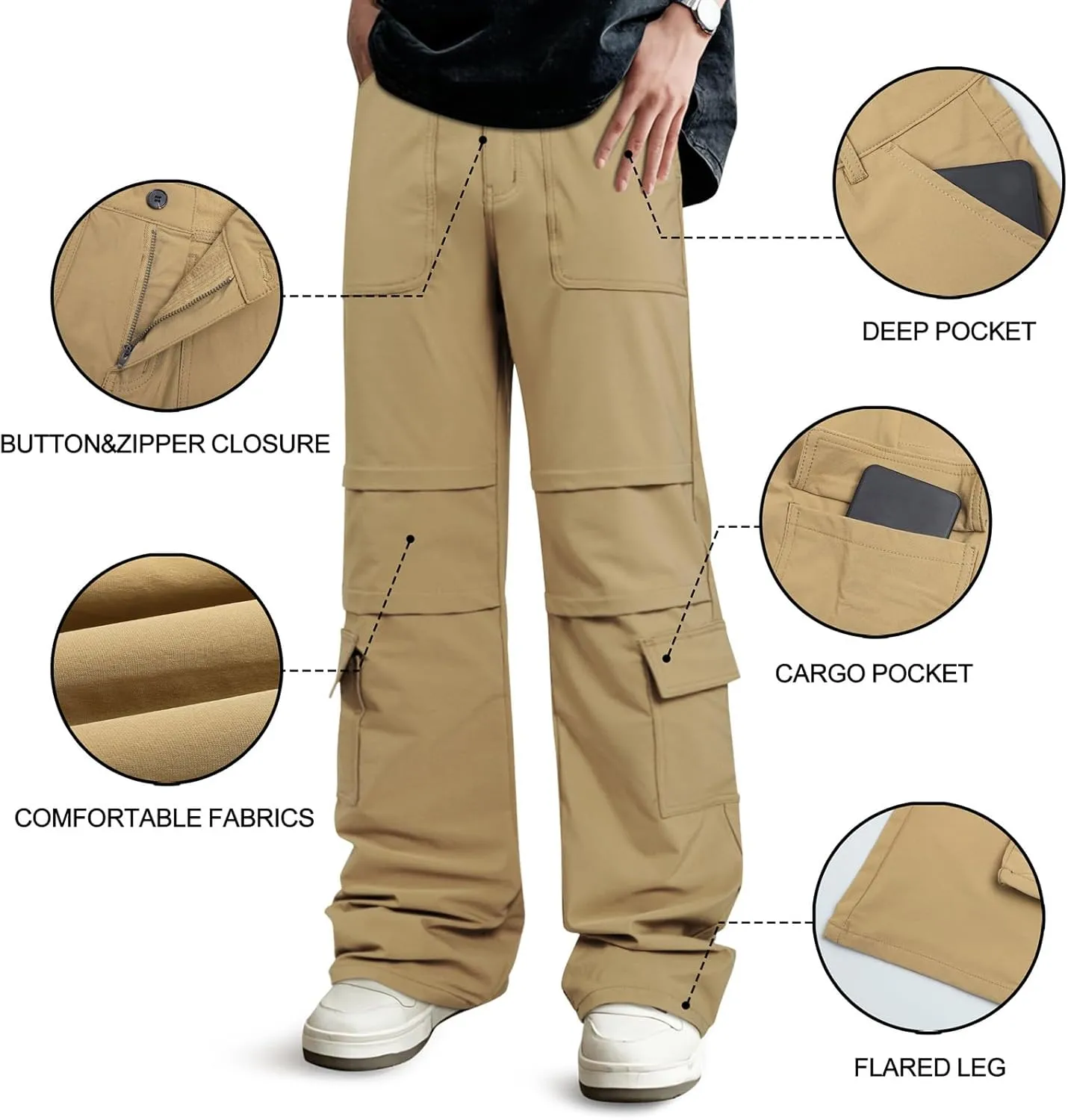 GINGTTO Mens Cargo Pants Relaxed Fit Y2k Pants Men Baggy