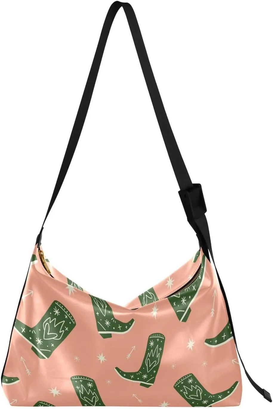 Girl Cowboy Boots Boho Hobo Crossbody Bags for Women Leather Large Shoulder Bag Cross Body Trendy Womens Tote Bags Handbag for Travel Shopping