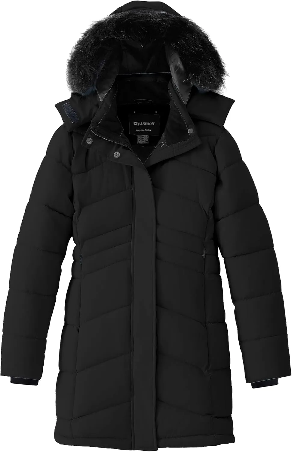 Girl's Winter Coats Kids Waterproof Long Puffer Jacket Thicken Fleece Lined Ski Parka with Detachable Fur Hooded