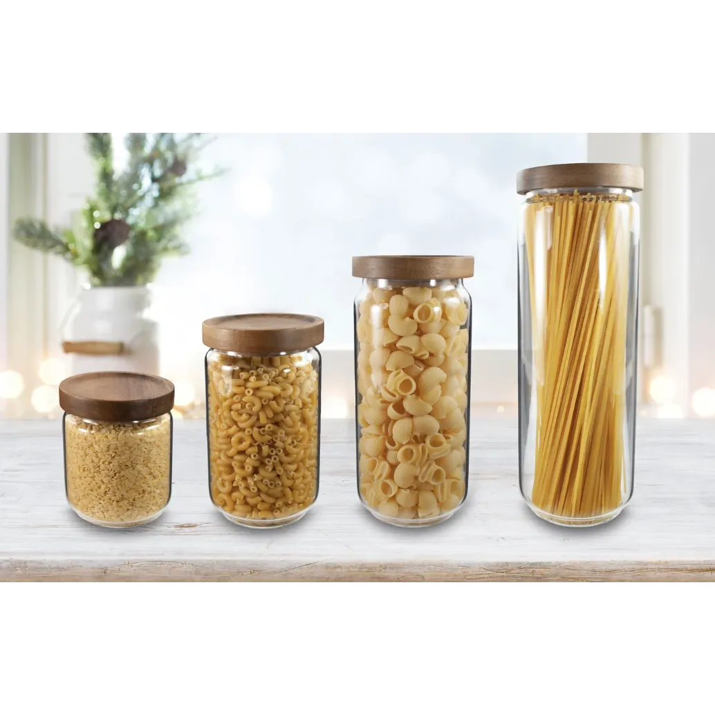 Glass Jars with Acacia Lid