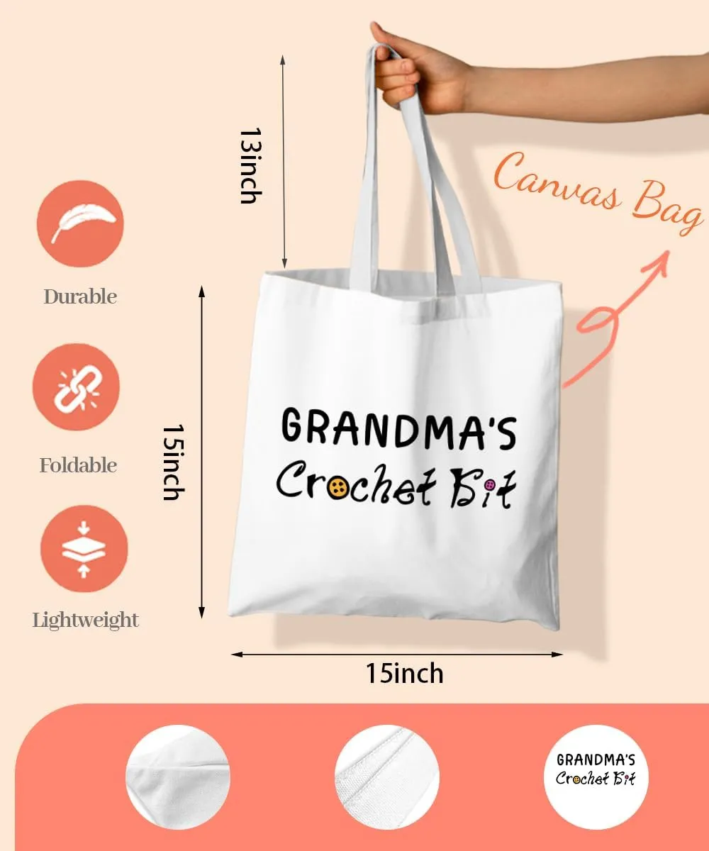 Grandma Gifts Tote Bag, Grandma Tote Bag, Grandma Christmas Birthday Gifts, Grandma's Crochet Kit Canvas Tote Bag