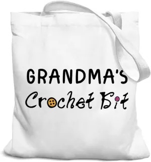 Grandma Gifts Tote Bag, Grandma Tote Bag, Grandma Christmas Birthday Gifts, Grandma's Crochet Kit Canvas Tote Bag