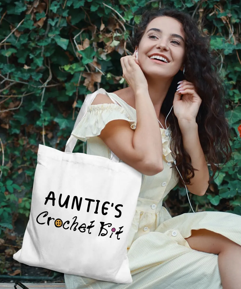 Grandma Gifts Tote Bag, Grandma Tote Bag, Grandma Christmas Birthday Gifts, Grandma's Crochet Kit Canvas Tote Bag