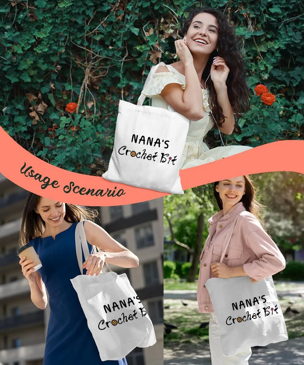 Grandma Gifts Tote Bag, Grandma Tote Bag, Grandma Christmas Birthday Gifts, Grandma's Crochet Kit Canvas Tote Bag