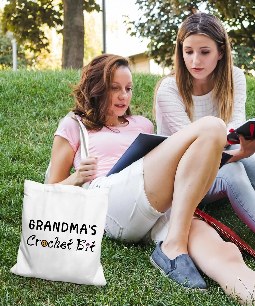 Grandma Gifts Tote Bag, Grandma Tote Bag, Grandma Christmas Birthday Gifts, Grandma's Crochet Kit Canvas Tote Bag