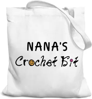 Grandma Gifts Tote Bag, Grandma Tote Bag, Grandma Christmas Birthday Gifts, Grandma's Crochet Kit Canvas Tote Bag