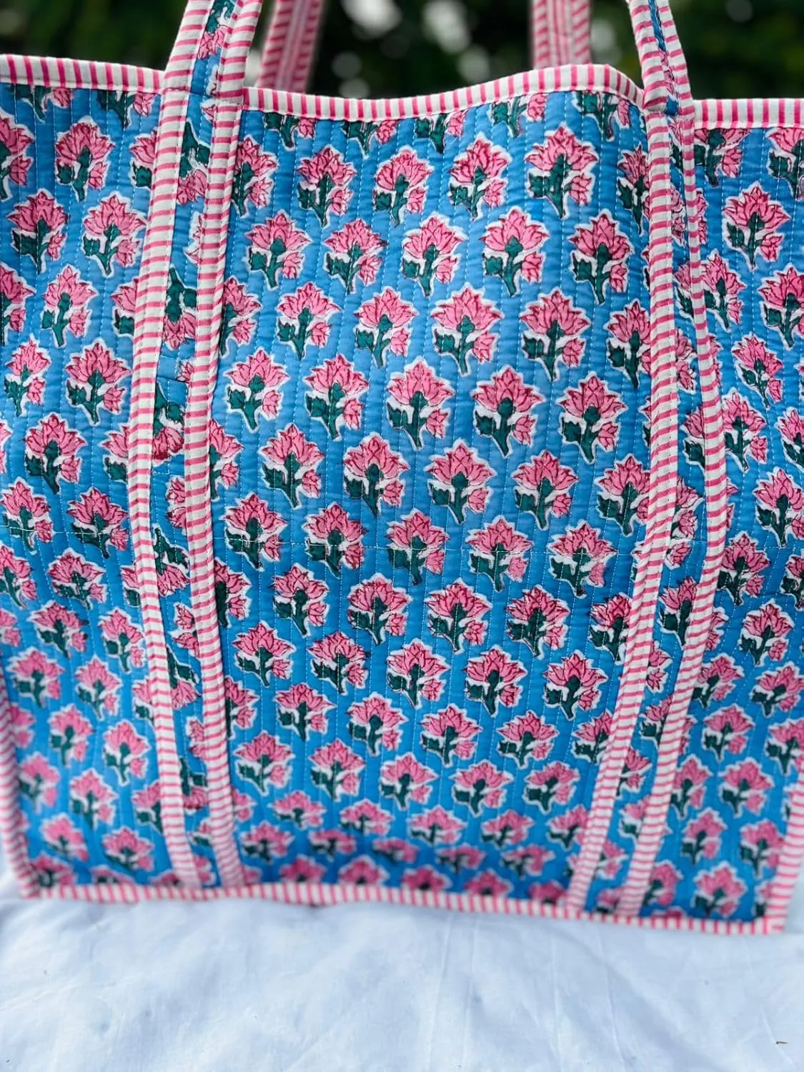 Handmade Large Tote Bag/Indian Quilted Tote Bags/Grocery Bag/Women Shopping Totes bag/Cotton Shoulder Bag