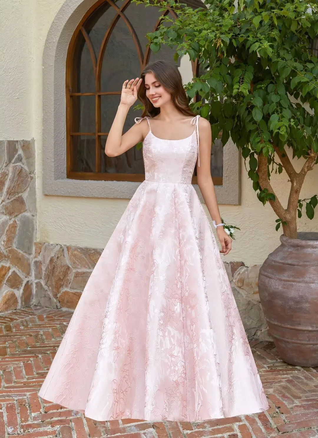 homdor Satin Prom Dresses for Women 2025 Long Spaghetti Straps Wedding Dress Embroidery A-line Formal Evening Gowns