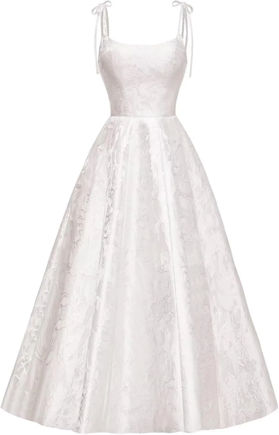 homdor Satin Prom Dresses for Women 2025 Long Spaghetti Straps Wedding Dress Embroidery A-line Formal Evening Gowns