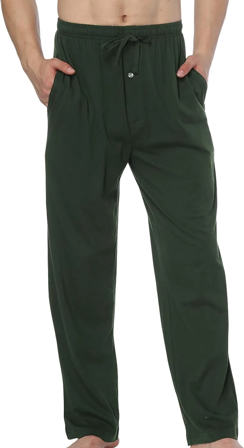 HomyComy Men's Pajama Pants Soft Sleep Pants Pajama Bottoms Cotton Lounge Pants with Pockets