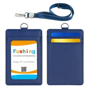 ID Card Holder Rubber Back Blue