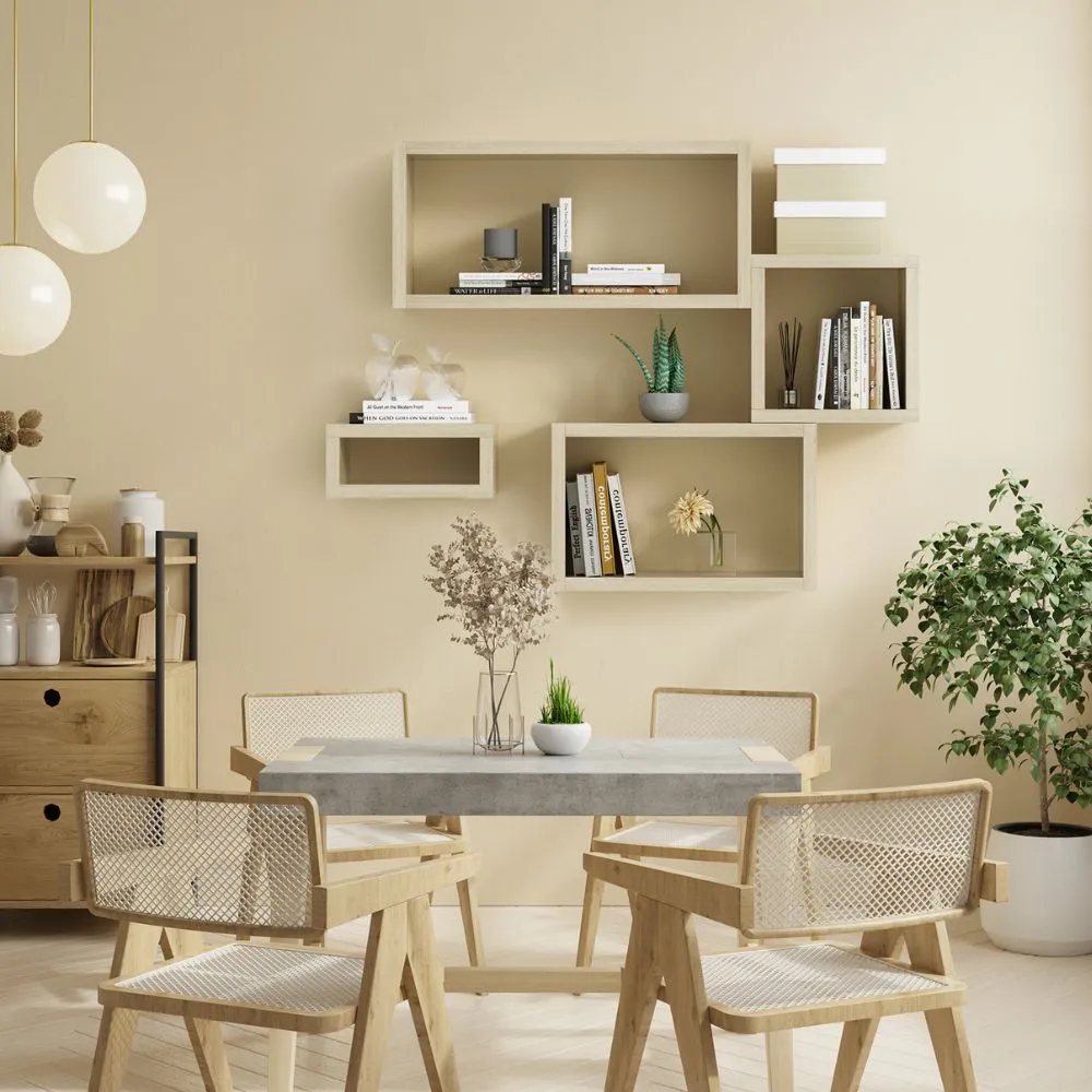 KABOON Floating Shelves Cube--Oak