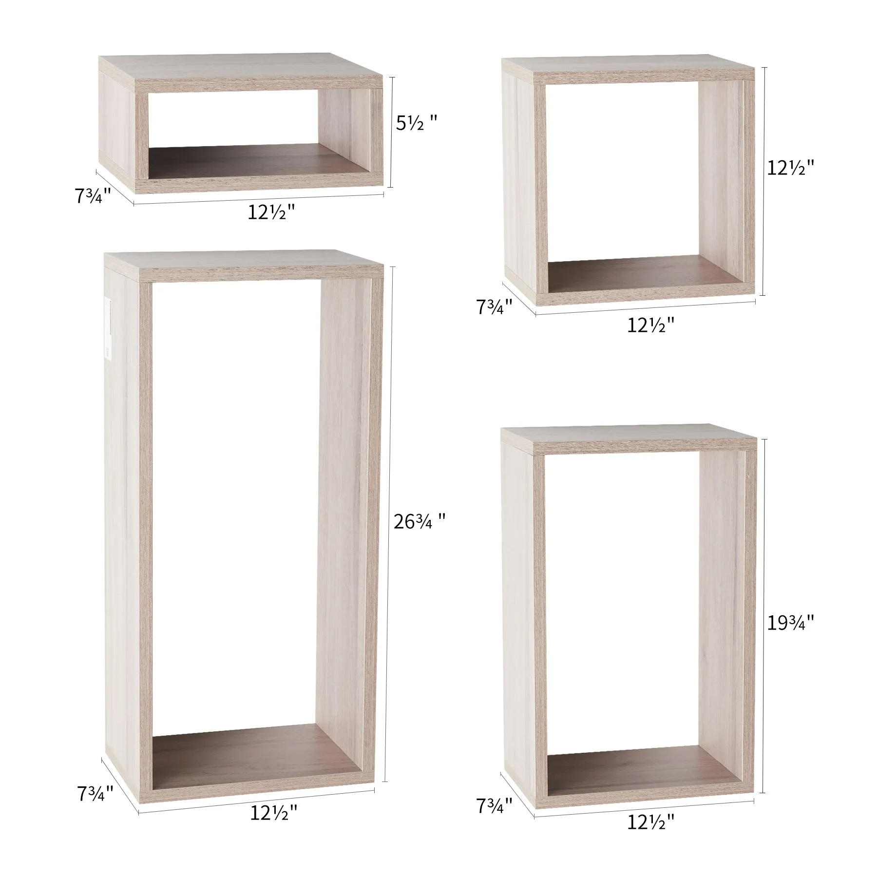 KABOON Floating Shelves Cube--Oak