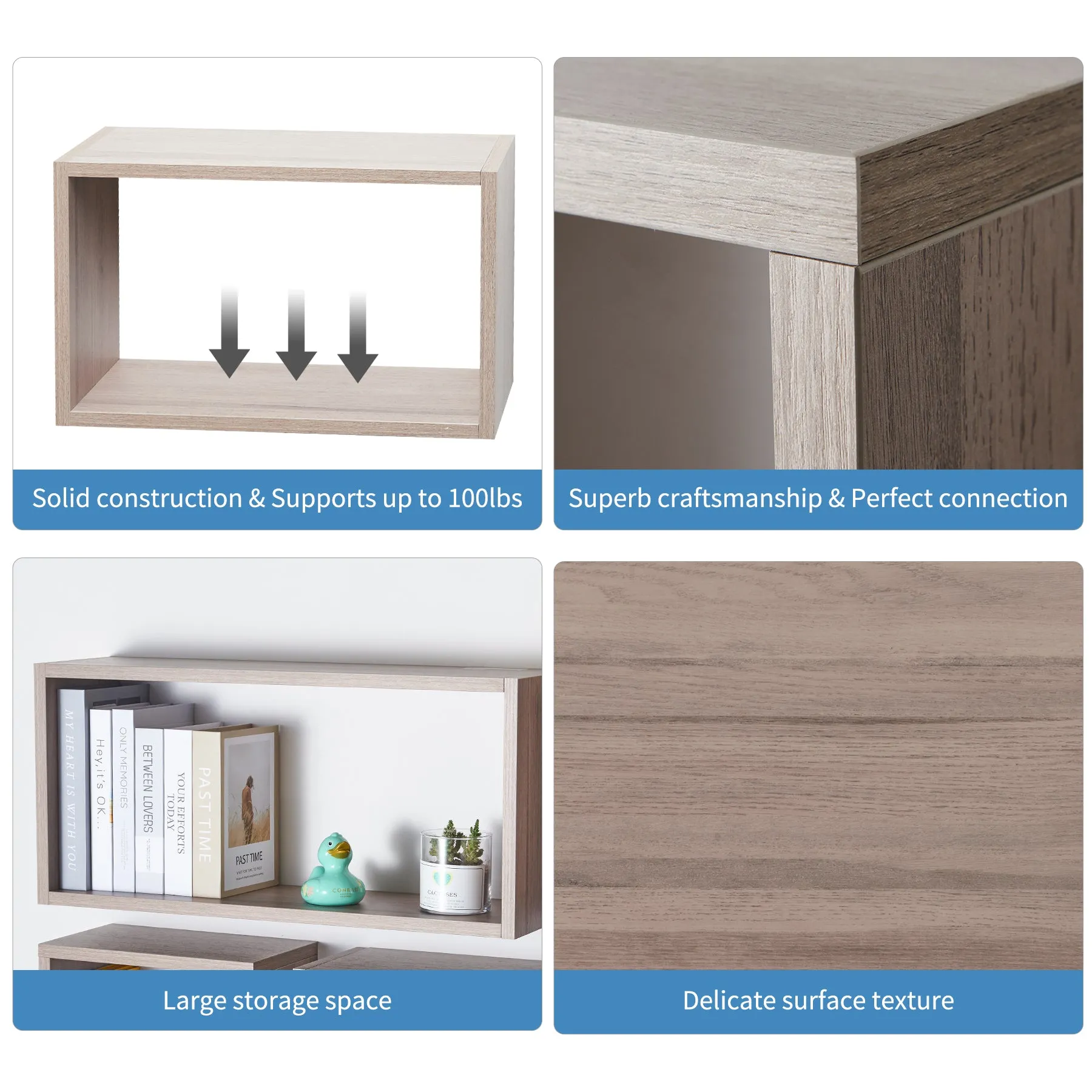KABOON Floating Shelves Cube--Oak