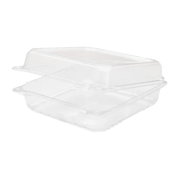 Karat 9''x9'' PET Plastic Hinged Containers, Clear - 200 pcs